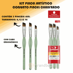 Conjunto Pincel Chanfrado Cabo Ergonômico 3 Un 405 Condor - 2