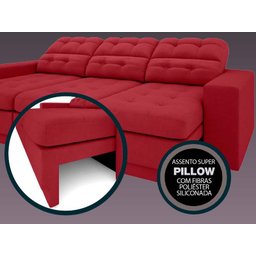 Sofá Jobim 2,30m Assento Retrátil e Reclinável Velosuede - NETSOFAS - 6