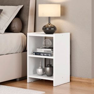 Mesa de Cabeceira Atenas Mesa de Cabeceira Moderno Pequeno - Branco