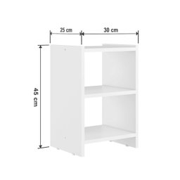 Mesa de Cabeceira Atenas Mesa de Cabeceira Moderno Pequeno - Branco - 3
