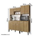 Ver imagem 5 de Cozinha Compacta Arizona Solid 10 Portas 1 Gaveta MDF-MDP 152cm Amadeirado