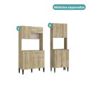 Ver imagem 7 de Cozinha Compacta Arizona Solid 10 Portas 1 Gaveta MDF-MDP 152cm Amadeirado