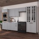 Ver imagem 1 de Armário de Cozinha Modulada Completa Fidelitá Nara 100% MDF 5 Peças 350cm 16 Portas 2 Gavetas sem