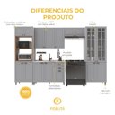 Ver imagem 5 de Armário de Cozinha Modulada Completa Fidelitá Nara 100% MDF 5 Peças 350cm 16 Portas 2 Gavetas sem