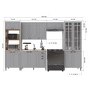 Ver imagem 4 de Armário de Cozinha Modulada Completa Fidelitá Nara 100% MDF 5 Peças 350cm 16 Portas 2 Gavetas sem