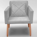 Ver imagem 1 de Cadeira Poltrona para Sala Quarto Confortável e Reforçada Agata :cinza