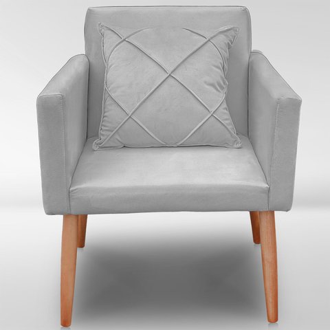 Cadeira Poltrona para Sala Quarto Confortável e Reforçada Agata :cinza