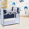 Mini Berço New Baby Bed Side Grade Móvel + Colchão:branco/azul - 3
