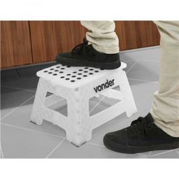 Banqueta Plástica Dobrável com Alça Multiuso Vonder 22cm Capacidade 150kg Preto - 7