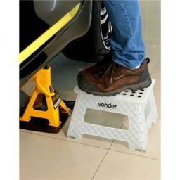 Banqueta Plástica Dobrável com Alça Multiuso Vonder 22cm Capacidade 150kg Preto - 6