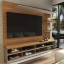 Ver imagem 2 de Painel para Tv até 65 Polegadas Ripado 2 Portas Amêndoa/titânio- Panorama Móveis