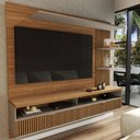 Ver imagem 1 de Painel para Tv até 65 Polegadas Ripado 2 Portas Amêndoa/titânio- Panorama Móveis
