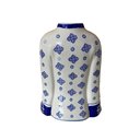 Ver imagem 5 de Vaso Decorativo em Porcelana Azul com Branco Floral 26x21x12cm