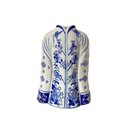 Ver imagem 2 de Vaso Decorativo em Porcelana Azul com Branco Floral 26x21x12cm