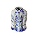 Ver imagem 3 de Vaso Decorativo em Porcelana Azul com Branco Floral 26x21x12cm