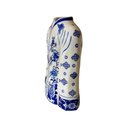 Ver imagem 4 de Vaso Decorativo em Porcelana Azul com Branco Floral 26x21x12cm