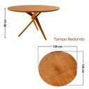 Ver imagem 2 de Mesa para Sala de Jantar Ballare 120cm Tampo Redondo Moderna Imbuia Natural