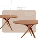 Ver imagem 3 de Mesa para Sala de Jantar Ballare 120cm Tampo Redondo Moderna Imbuia Natural