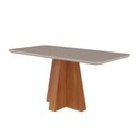 Ver imagem 1 de Mesa de Madeira Maitê 160 Cm com Vidro Cinamomo/off White - Cimol