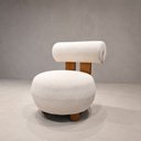 Ver imagem 6 de Poltrona Hippo Bouclé Off White Madeira Maciça