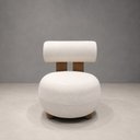 Ver imagem 5 de Poltrona Hippo Bouclé Off White Madeira Maciça