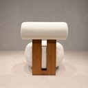 Ver imagem 4 de Poltrona Hippo Bouclé Off White Madeira Maciça