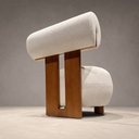 Ver imagem 2 de Poltrona Hippo Bouclé Off White Madeira Maciça