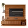 Estante Home Sala 210cm para Tv 65 Istambul Lukaliam Jequitiba Ripado 3d - 2