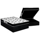 Ver imagem 1 de Cama Box Baú Casal: Colchão Espuma Luckspuma D23 Roland Garros Pro + Base CRC Suede Black(138x188)