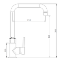 Ver imagem 4 de Torneira Inox Cozinha Misturador Monocomando Preta Mesa Doan ME15B