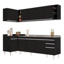Ver imagem 1 de Armário de Cozinha Modulado de Canto Direito 5 Peças Cp45 com Pia Inox Preto - Lumil
