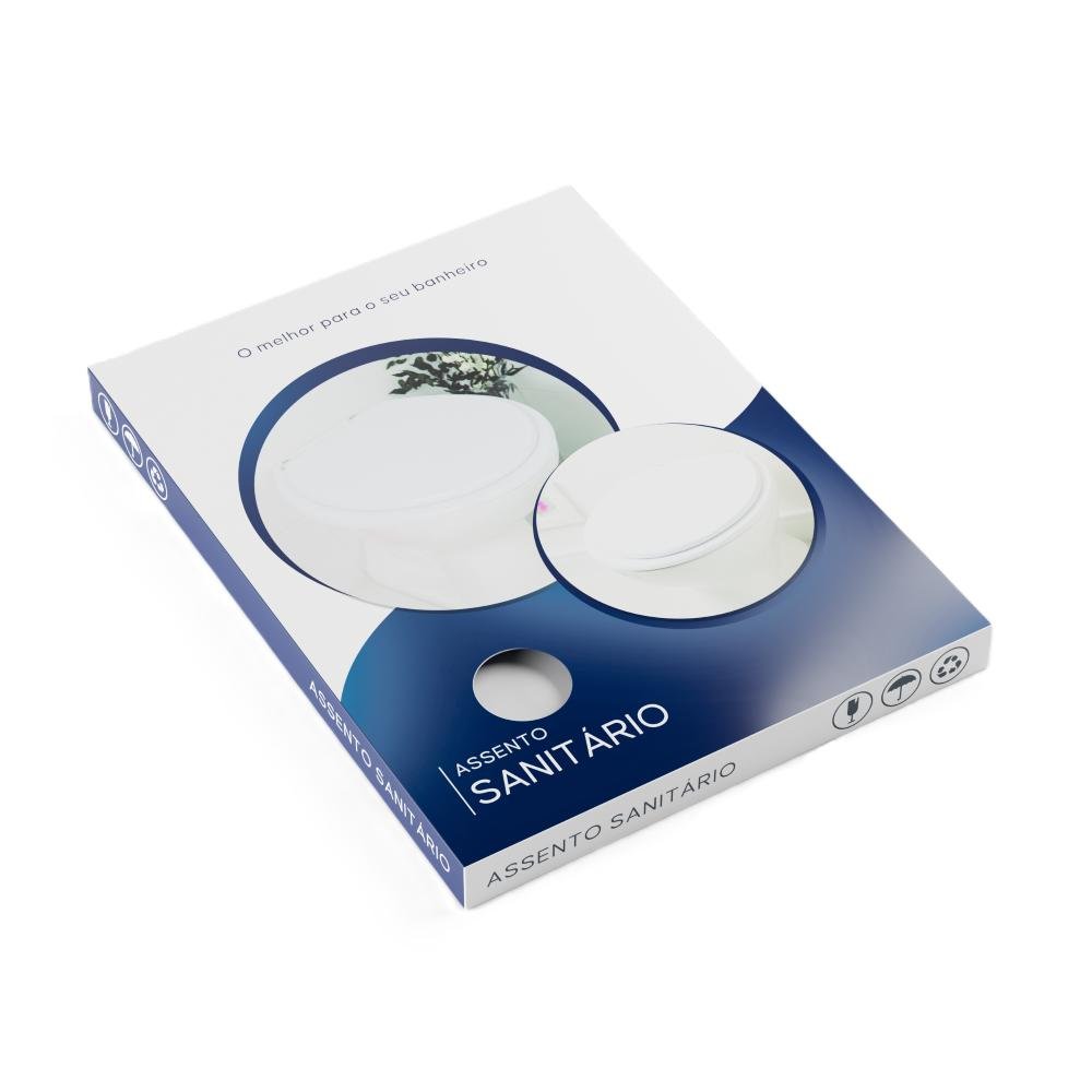 Assento Sanitario Poliester Decorado Borboleta Amarela Carrara para Vaso Deca com Ferragem Dourada - 5