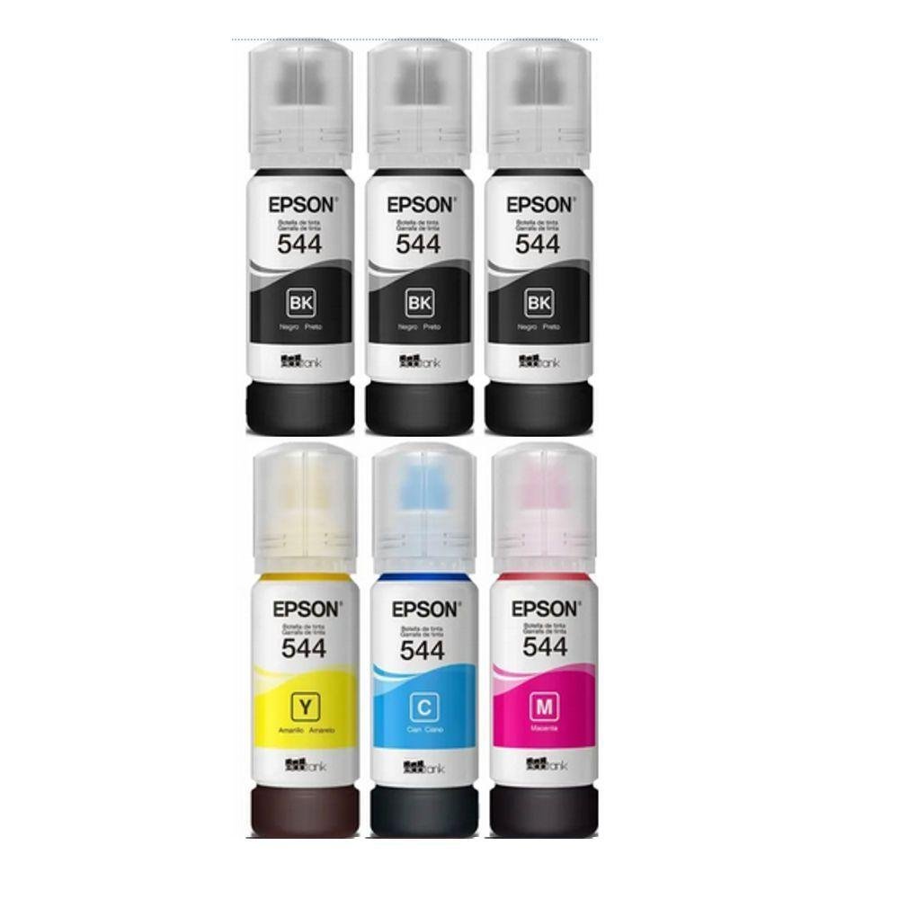 Refil de Tinta Original T544 L3150 L5160 6 Unid.