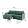 Sofá Retrátil Braço Fino 240 Cm Mola Ensacada D28 Reclinável 4 Lugares Madrid Veludo Verde - NS - 4