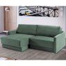 Sofá Retrátil Braço Fino 240 Cm Mola Ensacada D28 Reclinável 4 Lugares Madrid Veludo Verde - NS - 1