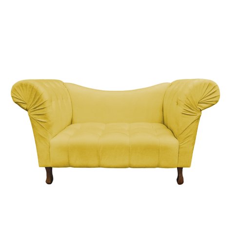 Recamier Divã Rio 1,50m Suede Amarelo - Dominic Decor
