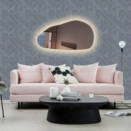 Espelho orgânico iluminado com led quente 43x76cm TOUCH - 1 Espelho orgânico iluminado com led quente 43x76cm TOUCH - 1