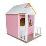 Casinha De Boneca Com Cercado 120cm Em Mdf Rosa/Branco Brinquedo Criança Feliz - 3