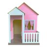 Casinha De Boneca Com Cercado 120cm Em Mdf Rosa/Branco Brinquedo Criança Feliz - 2