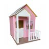 Casinha De Boneca Com Cercado 120cm Em Mdf Rosa/Branco Brinquedo Criança Feliz - 4