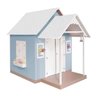 Casinha 1,50cm Em Mdf Com Varanda Infantil Azul Bebe/Branca Brinquedo Criança Feliz - 1