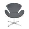 Poltrona Swan Linho Cinza Base Alumínio Giratória Cor Cinza - 4