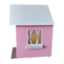 Ver imagem 3 de Casinha Infantil Compacta com Cortina 1.00M em MDF Rosa/Branca Brinquedo Criança Feliz