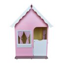 Ver imagem 2 de Casinha Infantil Compacta com Cortina 1.00M em MDF Rosa/Branca Brinquedo Criança Feliz
