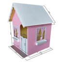 Ver imagem 5 de Casinha Infantil Compacta com Cortina 1.00M em MDF Rosa/Branca Brinquedo Criança Feliz