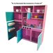 Cozinha Infantil 130Cm Completa C/ Geladeira Em Mdf Rosa/Azul Tiffany Brinquedo Criança Feliz - 3