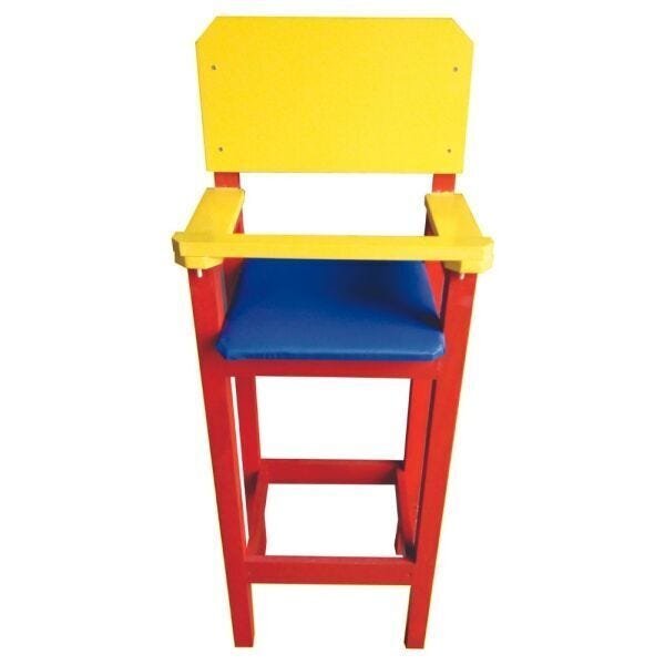 Cadeirinha De Refeição Infantil Para Mesa De Madeira Vermelha/Amarela Brinquedo Criança Feliz - 2