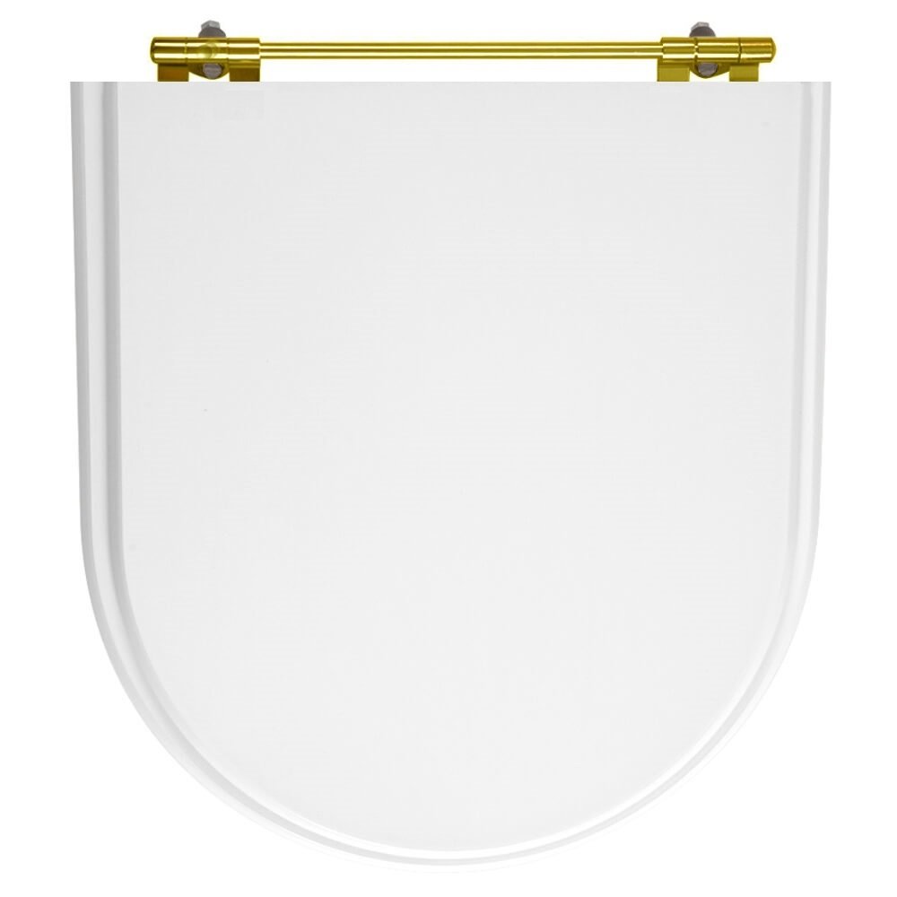 Assento Sanitário Poliéster para vaso Incepa Calypso Branco Com Ferragem Dourada - 1