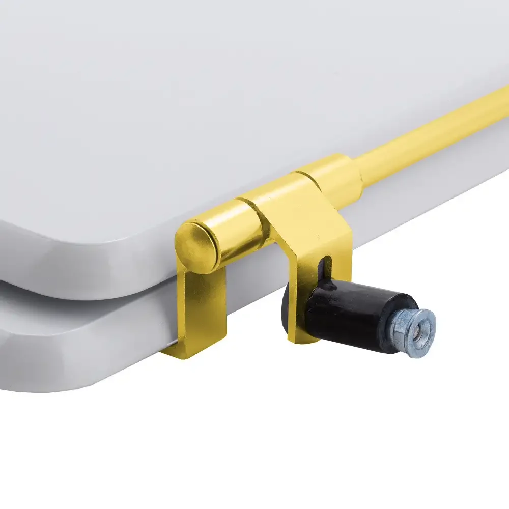 Assento Sanitário Poliéster para vaso Incepa Calypso Branco Com Ferragem Dourada - 5