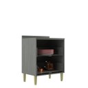 Ver imagem 2 de Balcão de Cozinha 70cm 2 Gavetas com Vidro Domus Espresso Móveis Cinza/Silver